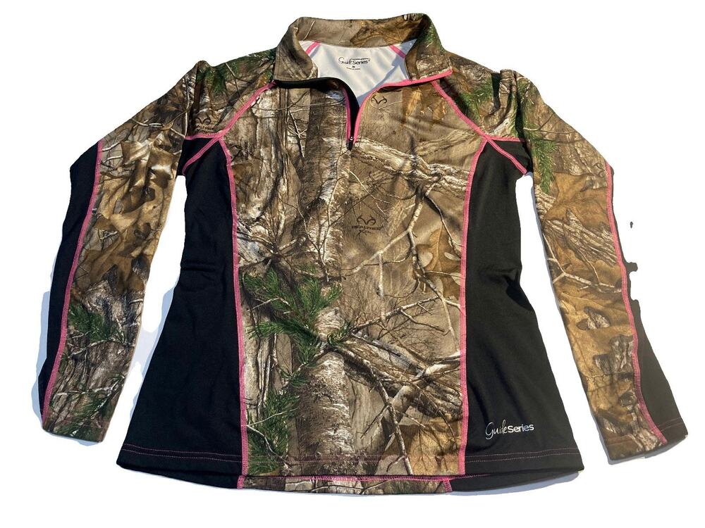 Gander Mountain GuideSeries Womens Realtree Camo pullover 1/4 zip long sleeve S